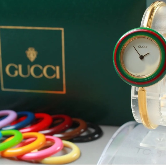 GUCCI 14k Gold Plated Watch Bracelet highly collectable! Vintage SO POPU… - Picture 1 of 10